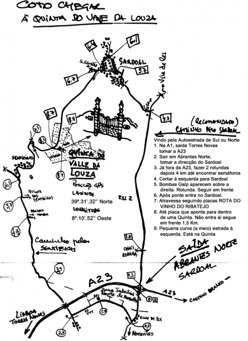 Mapa do percurso a seguir